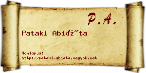 Pataki Abiáta névjegykártya